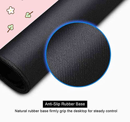 Pink Cute Desk Mat, Strawberries Mouse Pad XL, Aesthetic Hearts Desk Pad, Pastel Kawaii Deskmat, Laptop Office Gaming Computer Home Mice Mat Mousepad Stylish Office Gift, 31.5 X 11.8 Inch - color: Pastel Strawberry