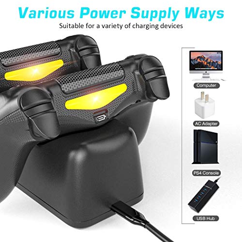 OIVO PS4 Controller Charger Dock Station, 1.8Hrs PS4 Controller Charging Dock, Charging Station Replacement for PlayStation 4 Dualshock 4 Charger - color: Black, size: 8.12inch - PS4