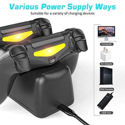 OIVO PS4 Controller Charger Dock Station, 1.8Hrs PS4 Controller Charging Dock, Charging Station Replacement for PlayStation 4 Dualshock 4 Charger - color: Black, size: 8.12inch - PS4
