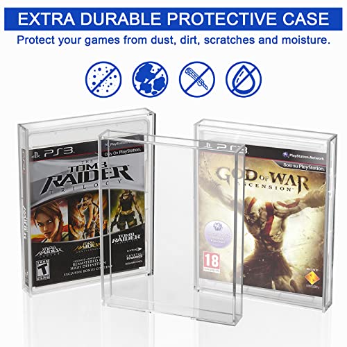 Clear Acrylic Protector Case for PS3 PS4 PS5 Xbox One Game Case | 3mm Thick Dustproof Display Case, Video Game Box Protective Case, Wall Storage Holder, for Retro Game Collector, Pack of 1