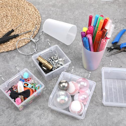 20 Pcs Pegboard Organizer Accessories Clear Peg Board Bins and Cups with Hooks and Loops Kit Pegboard Baskets Set for Craft Room Garage Workshop Workbench Office