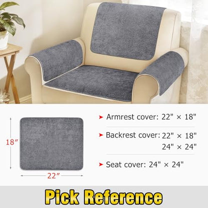 Couch Arm Covers, Sofa Arm Covers, Waterproof Armrest Cover for Sofa, Loveseat, Armchair, Anti-Slip Recliner Arm Cover, Headrest Cover, Arm Chair Covers Set of 2 (Dark Gray, 22"×18") - color: Dark Gray, size: 22" x 18" - 2 pcs