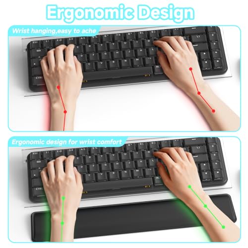 Computer Keyboard Stand and Wrist Rest Set，Keyboard Holder with Wrist Pad, Computer Wrist Support Pad, Keyboard Riser Holder with Wrist Pad for Office Home (Clear) - color: Clear