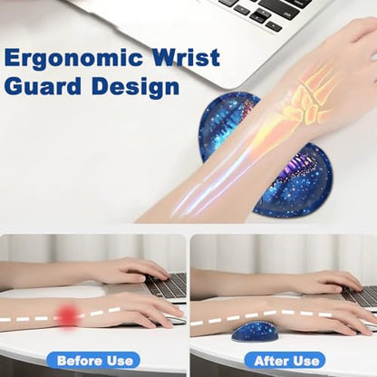 Large Mouse Pad + Keyboard Wrist Rest Set, Extended Gaming Mousepad (31.5X11.8 inch) with Non-Slip Rubber, Ergonomics Memory Foam Mouse Wrist Rest Support, Beautiful Butterfly XXL Desk Pad - color: Yu-Mouse Pad-3-B47