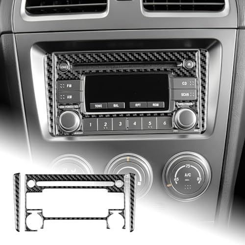 AIRSPEED for Subaru Impreza 2005 2006 2007 Center Screen CD Button Frame Cover Carbon Fiber Center Console Interior Trim Accessories, Black - color: CD Button Frame Black