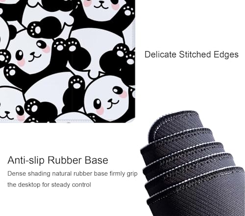 Cute Baby Panda Large Gaming Mouse Pad,Mouse Pad Gaming 31.5 x 11.8 in Mouse Mat Desk Pad,Large Desk Mat,Extended Keyboard Mousepad with Non-Slip Base and Stitched Edge for Desk Home Office - color: Cute Baby Panda