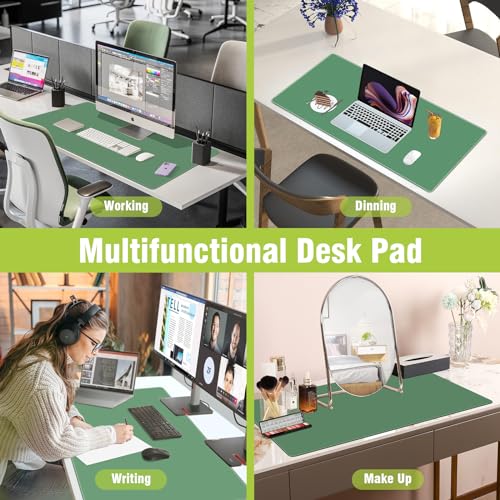Green Mouse Pad, Smooth Mouse Pads, Non-Slip Rubber Base & Waterproof Gaming Mouse Pad, 31.5L x 11.8W Inches Large Mousepad for Computer, Office & Home, Multifunctional Large Mousepad - color: Olive Green, size: 31.5L x 11.8W inches