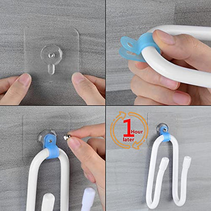 Linkidea Controller Wall Mount Holder Compatible with PS4, PS5, Xbox, Switch, Multifunctional Adjustable Headphone Hook, VR Headset Hanger (White, 4 Pack)
