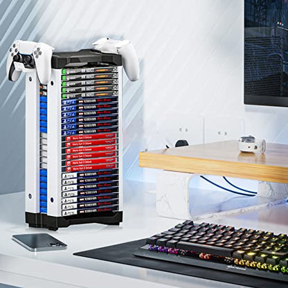 Nargos Video Game Storage Tower Universal for PS5/PS4/PS3/PS2/Xbox One/Xbox 360 And Xbox Series X/S/Wii/Switch/Switch 2 Game Cases, DVD And Blu-Ray Disks, Organizer Para Juegos, Regalo Gamer (23 Pcs) - size: 23 Pcs