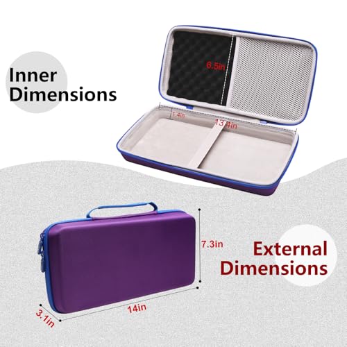LTGEM Case Compatible with Logitech POP ICON Combo Bluetooth Keyboard and Mouse Combo, Office Travel Carrying Storage Bag - Purple+Gray(Case Only) - color: Purple