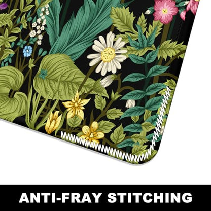 BOSOBO Large Mouse Pad, Desk Pad, XXL XL Extended Gaming Mouse Pad, Desk Mat for Office & Home, Long Keyboard Mat, Huge Mouse Pad, Desktop Full Cover 31.5 x 11.8 Inches, Silent Midnight Flowers Black - color: Silent Midnight Flowers, size: XL - 31.5 x 11.