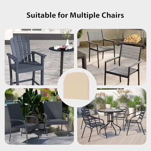 Outdoor Chair Cushions Set of 4, 17x16x2 Inch Patio Furniture Cushions, Water Resistant, Non-Slip Ties (Beige) - color: 1 - Beige, size: 17x16x2|4 Pack
