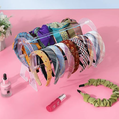 Suneerplay Headband Holder Clear, Acrylic Head-band Organizer, Headband Holder Organizer, Head-band Display Stand, Hairband Storage Stand, Hairband Stand for Women and Girls