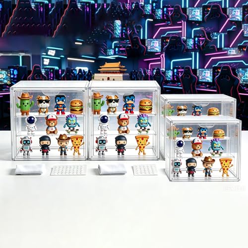 Clear Acrylic Display Case for Figures (Set（4 Pack）, 7.1"+14.2") - color: Set（4 Pack）, size: 7.1"+14.2"