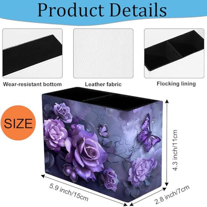 Pen Holder and Anti-Slip Mouse Pad Combination, Makeup Brush Storage Box, Tableware Storage Box, Suitable for Office and Home - Purple Rose - color: Purple Rose