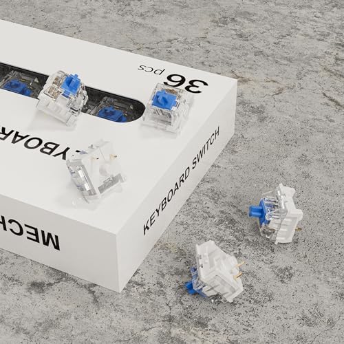 Zhouwang 36PCS Blue Switches,3 Pin Replacement Dustproof Mechanical Keyboards Switches, Suitable clicker for 3D Prints and Gaming Keyboards - color: Blue, size: 36Pcs
