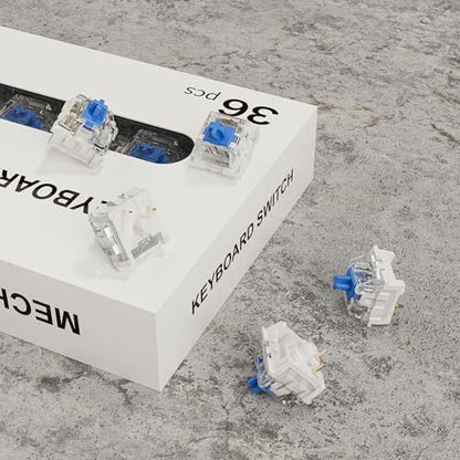 Zhouwang 36PCS Blue Switches,3 Pin Replacement Dustproof Mechanical Keyboards Switches, Suitable clicker for 3D Prints and Gaming Keyboards - color: Blue, size: 36Pcs