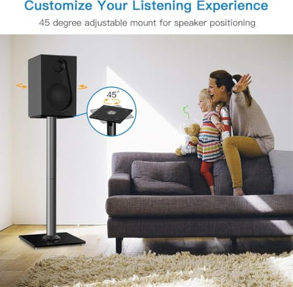 PERLESMITH Universal Floor Speaker Stands for Surround Sound up to 22LB, 27.56 Inch Bookshelf Speaker Stand for Klipsch, Polk, Yamaha & Other Large Satellite, Bookshelf Speakers, Studio Monitors,2P - size: Weight 22 LBS