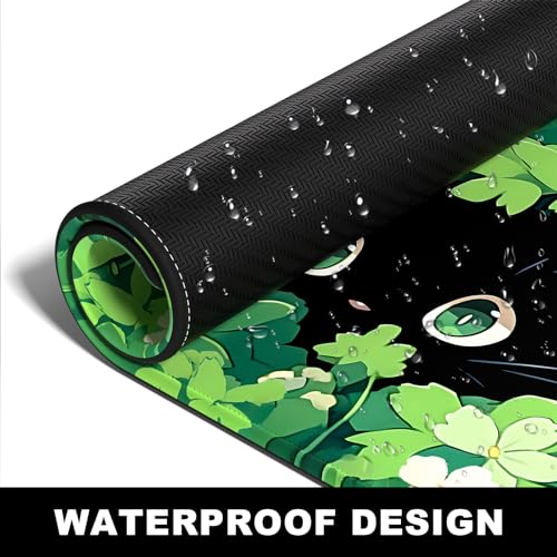 Large BOSOBO Gaming Mouse Mat, XXL, 31.5 x 11.8 Inches, Anime Grass Cat - color: Anime Grass Cat, size: XL - 31.5 x 11.8 Inches