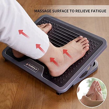 EUREKA ERGONOMIC Tilt Adjustable Footrest, Foot Rest for Under Desk at Work with Massage Surface, Office Foot Rest Under Desk with 20 Degree Tilt No Locking, Metal Frame - style: Compact