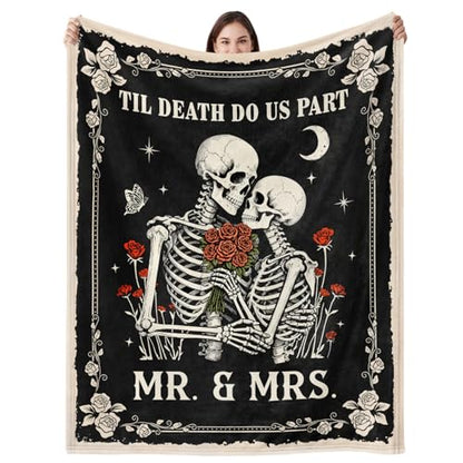 Wedding Gifts for Couples 2026, Soft Flannel Mr and Mrs Blanket, Bridal Shower Gifts, The Marriage Newly Wed Gifts for the Couple, Anniversary Romantic Gifts for Women Men - 50" x 60" - color: Mr&mrs