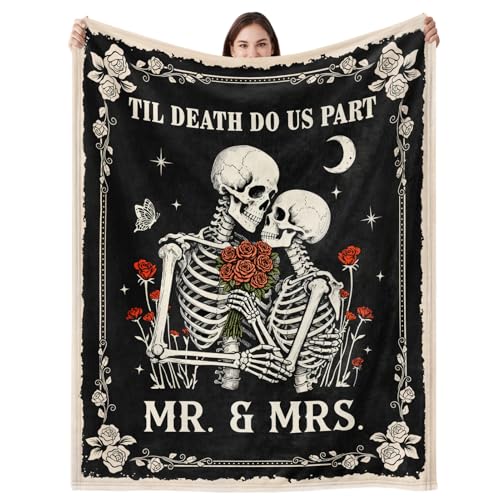 Wedding Gifts for Couples 2026, Soft Flannel Mr and Mrs Blanket, Bridal Shower Gifts, The Marriage Newly Wed Gifts for the Couple, Anniversary Romantic Gifts for Women Men - 50" x 60" - color: Mr&mrs