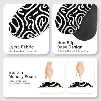 Large Gaming Mouse Pad Set, 4 in 1 Extended Keyboard Desk Mat with Wrist Rest, Computer Game Mousepad, Non-Slip Desk Pad Easy Typing Pain Relief for Home Office I Black White Topographic - color: Black White Topographic