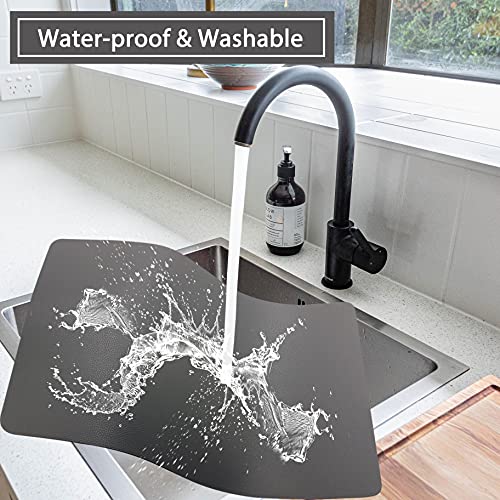 Wipeable Placemats Leather Table Mats Waterproof Heat-Resistant Easy to Clean for Dining Table Set Kitchen Table (2, Grey) - color: Gray, size: set of 2