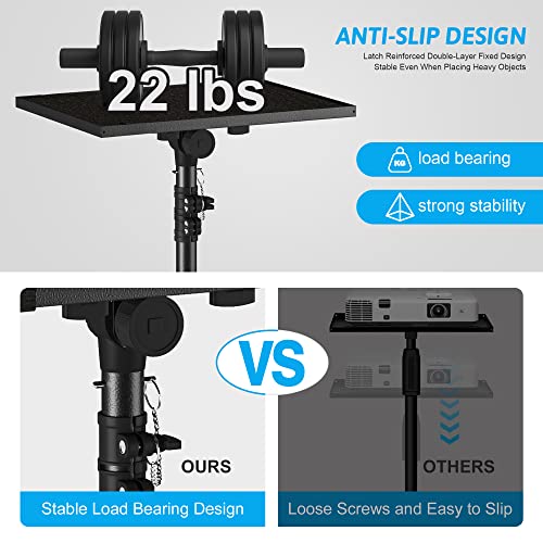 Projector Stand Tripod Adjustable, Laptop Height from 23.5 to 63.5 inches with Gooseneck Phone Holder, Floor for Office, Home, Stage, Studio, DJ Racks Holder Mount | Laptop Stand Height from 23.5 to 63.5 inches with Phone Holder for Office, Home, Stage, S