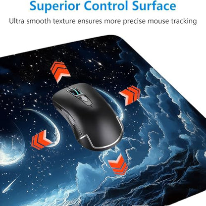 Moon Desk Mat Gaming Mouse Pad 31.5 x 11.8 Inch Moon Phases Clouds Stars Fantasy Night XL Mouse Pad Large Mousepad Extended Laptop Keyboard Mat Gaming Desk Pad Mouse Mat - color: Moon, size: 11.8W x 31.5L inches