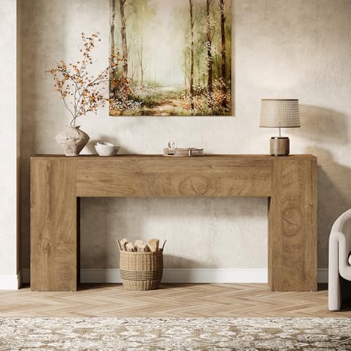 Tribesigns 71-Inch Long Console Table for Entryway, Farmhouse Sofa Console Behind Couch, Entry Table for Hallway, Foyer, Living Room, Burlywood - color: Burlywood