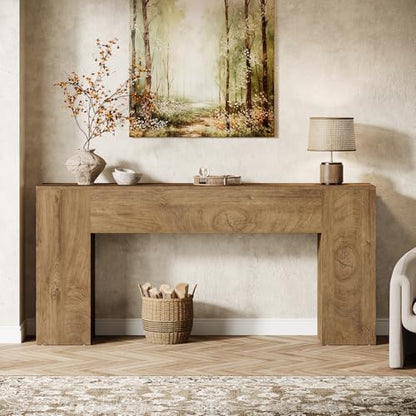 Tribesigns 71-Inch Long Console Table for Entryway, Farmhouse Sofa Console Behind Couch, Entry Table for Hallway, Foyer, Living Room, Burlywood - color: Burlywood