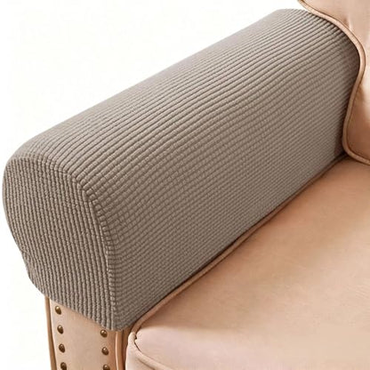 Sofa Couch Arm Chair Covers, Armrest Armchair Covers Stretch Recliner Slipcover, Set of 2 (Sand) - color: Sand
