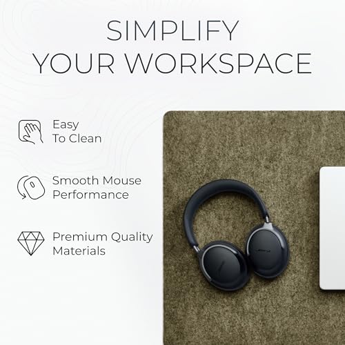 Nordik Large Felt Desk Mat – Timber Moss Green – 35 x 17 inch – Computer Desk Mat – Keyboard and Mouse Pad – Large Desktop Felt Pad - color: Timber Moss