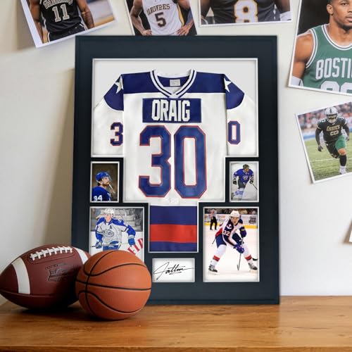 Aluminum Jersey Display Frame Case Large Shadow Box Jersey Frame with Photo Slots 98% UV Protection Clear Acrylic for Football, Hockey, Basketball, Baseball Shirt Ideal Gift for Sports Fans - color: Jersey Frame With 5 Photo Slot