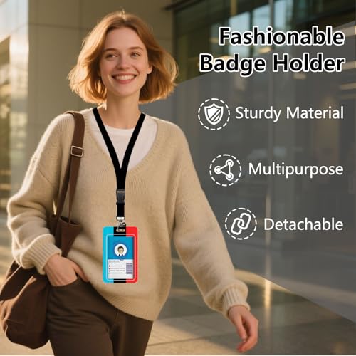 Gamepad Badge Holder with Boys Lanyard, Game Controller ID Badge Holder with Retractable Reel Clip and Keychain, Gamer Vertical Identity Card Cover Case Protector for Gaming Lovers - color: Game Controller
