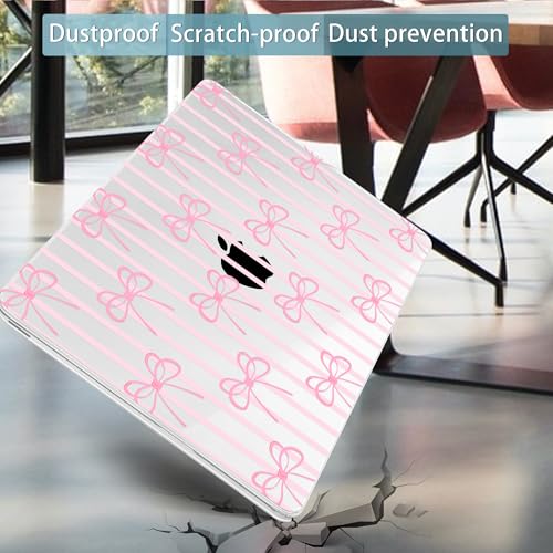 Mektron Case for 2026 MacBook Neo 13-inch A18 Pro chip A3404 Laptop Cover with 13-inch (Diagonal) Liquid Retina Display+ Keyboard Cover+ Screen Protector, Bowknots Pink Striped - color: Bowknots Pink Striped