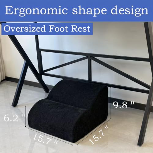 Foot Rest for Under Desk at Work.Multifunctional 3-Tier Foot Stool,with Washable Footrest.for Under Desk,Office Chair Gaming Chair & Sofa,Leg Elevation Pillow,Supports Posture(A-Black) - color: A-black