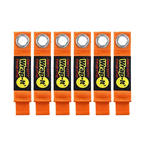 Heavy-Duty Wrap-It Storage Straps - 7-inch (6-Pack) Blaze Orange - Garage Organizer and Appliance Cord Holder for Home Storage Essentials - color: Blaze Orange, size: 7-in. (6-Pack)