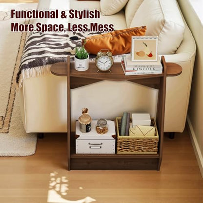 Pmnianhua Wood Console Table, 2-Tier Accent Storage Sofa Table, Wooden Farmhouse Entryway Organizer Shelf for Entrance, Hallway, Living Room, Bedroom(White)