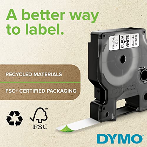 DYMO Rhino Industrial Flexible Nylon Labels, 3/4" x 11.5', Black Print on White Tape - color: Black on White, size: 3/4" (19MM)
