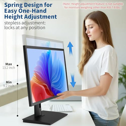 Vesa Monitor Stand with Spring-Adjustable Height, Swivel, Tilt, Rotation Vesa Stand, Compatible with Monitors Within 27 inch and Weighing Between 4.8-7.8lb (Black, Only for 4.8-7.8 lb Monitor) - size: Only for 4.8-7.8 lb Monitor