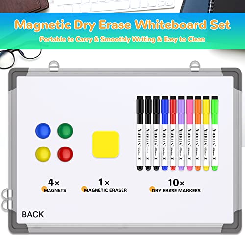 Weekly Calendar Whiteboard for Wall, 16x12 Inches Dry Erase Board, Small Magnetic White Board, Double-Sided Hanging Board for Office School Home Kitchen, Portable Board for Drawing Planning To Do List - style: Whiteboard 16X12 Multicolor