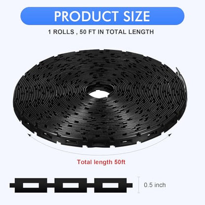 Wesiti 50 ft Plastic Chain Lock Tree Tie 1/2 Inch Wide Adjustable Tree Support Straps Plant String Swing Strap Flexible Reusable Ties for Staking for Garden Accessories - size: 50 FT