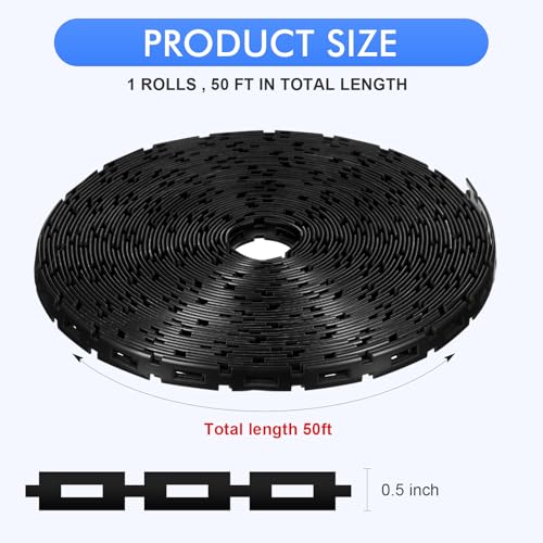 Wesiti 50 ft Plastic Chain Lock Tree Tie 1/2 Inch Wide Adjustable Tree Support Straps Plant String Swing Strap Flexible Reusable Ties for Staking for Garden Accessories - size: 50 FT