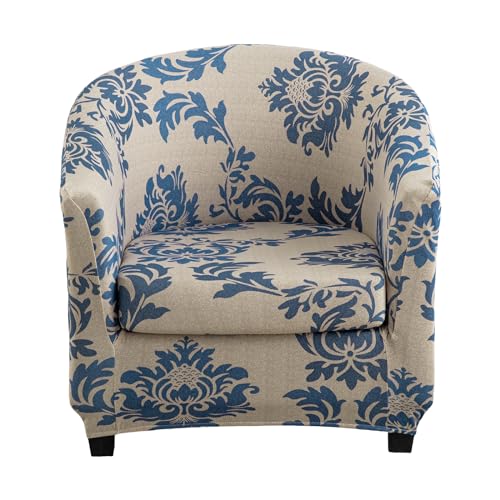 KRFOONN Club Chair Slipcover 2 Piece Stretch Printed Round Barrel Chair Covers Removable Tub Chair Slipcover with Elastic Bottom Chair Coverings Furniture Protector Cover for Living Room, B13 - color: Colorb13