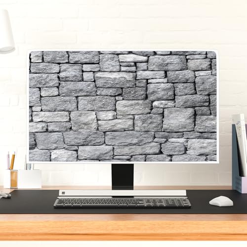 Gray Vintage Wall Monitor Dust Cover 22, 23, 24, 25 Inch Anti-Static Dustproof Protective Full Body Cover for Computer Screen Sleeve Compatible with iMac 24,22-25 PC,Desktop and TV - color: gray, size: 22-25 Inch