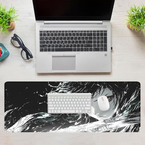 Dark Fantasy Gaming Mouse Pad Red Eyes Art Gaming Mouse Mat with Stitched Edges,Non-Slip Waterproof Rubber Base Office Computer Keyboard Laptop 31.5"x11.8" - color: Dark Fantasy, size: 31.5L x 11.8W inches