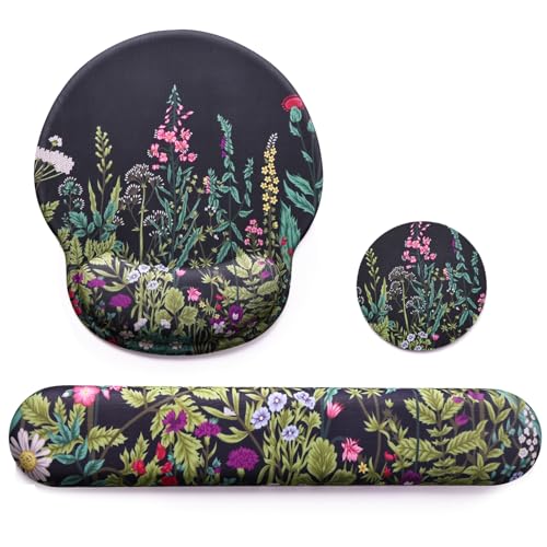 Keyboard Wrist Rest Mouse Pad with Wrist Support, Gaming Mousepad with Non-Slip Base, Ergonomic Mouse Wrist Arm Cushion Support for Home Office Laptop Computer, Easy Typing for Pain Relief, Grass - color: Grass