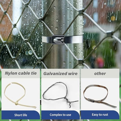 Chain Link Fence Ties 100Pcs 6 Inch Metal Zip Ties Heavy Duty Stainless Steel Outdoor Use - style: 6 inch chain link fence ties